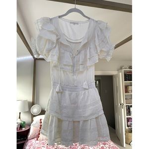 LoveShackFancy Liv Ruffled Mini Dress | Size XS